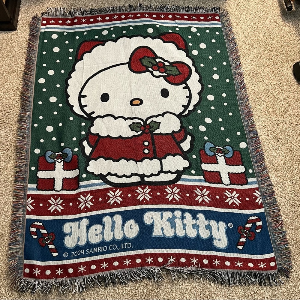 Hello Kitty Festive Throw Blanket